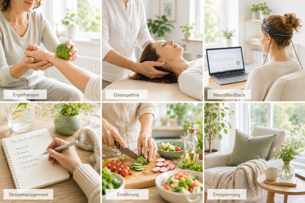 ganzheitliche Gesundheitsbegleitung mit der Erfahrung aus Osteopathie, Ergotherapie, Ernährungsberatung